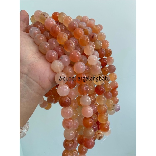 carnelian putih orange 16mm natural Stone batu perhiasan fashion akik