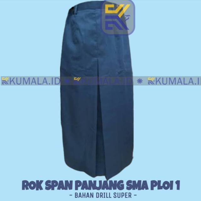 Seragam Sekolah Rok Panjang Span Abu-abu SMA Belah 1 Depan Rok SMA Rok Abu Bahan Drill Super ~KUMALA