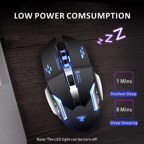 Mouse Gaming Wireless Zornwee CH001 Silent Click Optical 2.4Ghz Rechargeable Elitegear PC Komputer Laptop Aksesoris Handphone HP OCEANMART OCEAN MART Murah Grosir