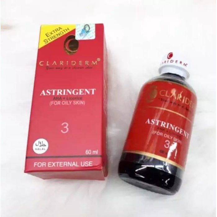 Paket 4in1 Clariderm Astringent Alkohol No 3 Original Dan Cream Susun Claridem Siang Dan Malam + Serum Original...