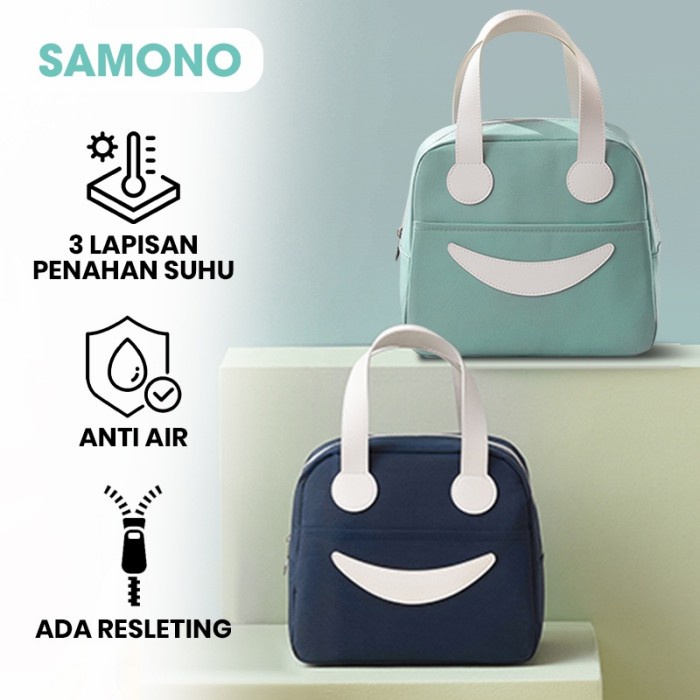 

Tas Bekal Makanan Lunch Bag Bahan PVC Polyster Tas Makan Serbagun - Biru - BARU