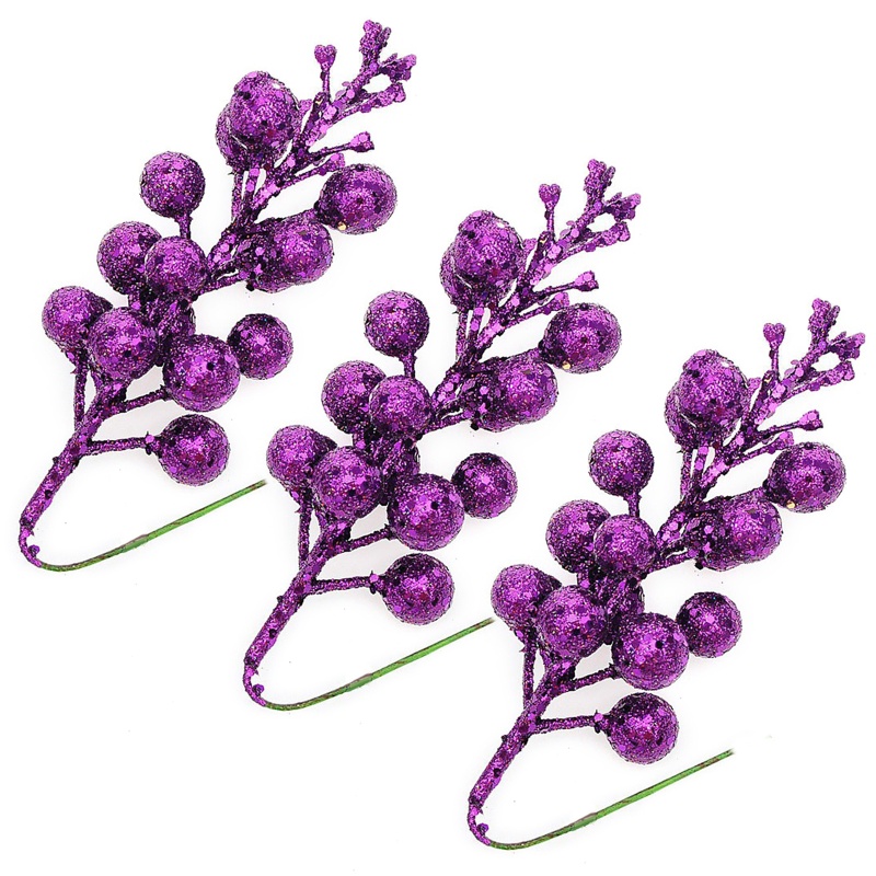 Ornamen Berry Glitter Untuk Dekorasi Natal
