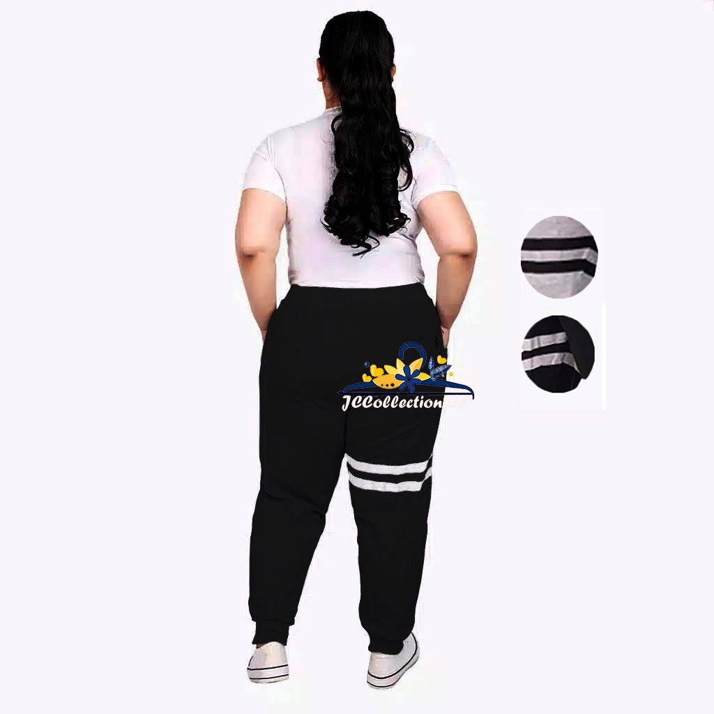 Celana Wanita Jumbo 3XL Variasi List / Jogger Pants Wanita 3XL Size Besar Variasi Karryn - JCCollections