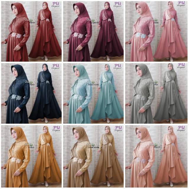 MAXI DRESS BASERRA SYARI ORI PU - MAXI PESTA BRUKAT - MAXI DRESS MUSLIMAH