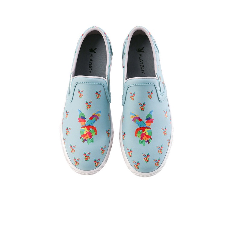 SEPATU SLIP ON PLAYBOY WANITA ORIGINAL CASUAL KETS BRANDED BIRU PLW02