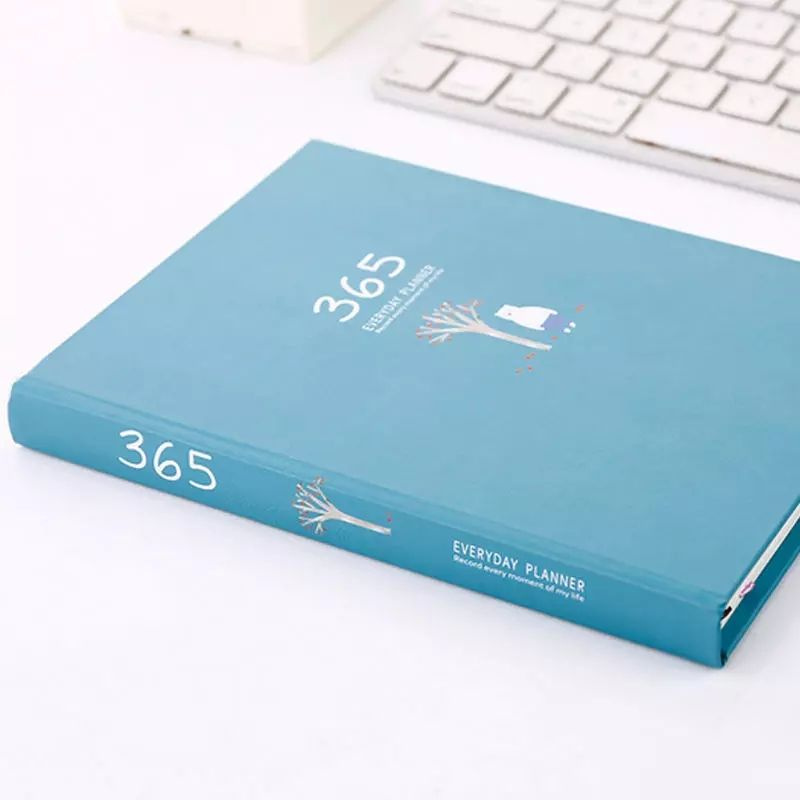 BUKU DIARY AGENDA CATATAN BINDER 365 HARI HARD COVER DIARI BOOK UKURAN A5 SKY BLUE BIRU LANGIT