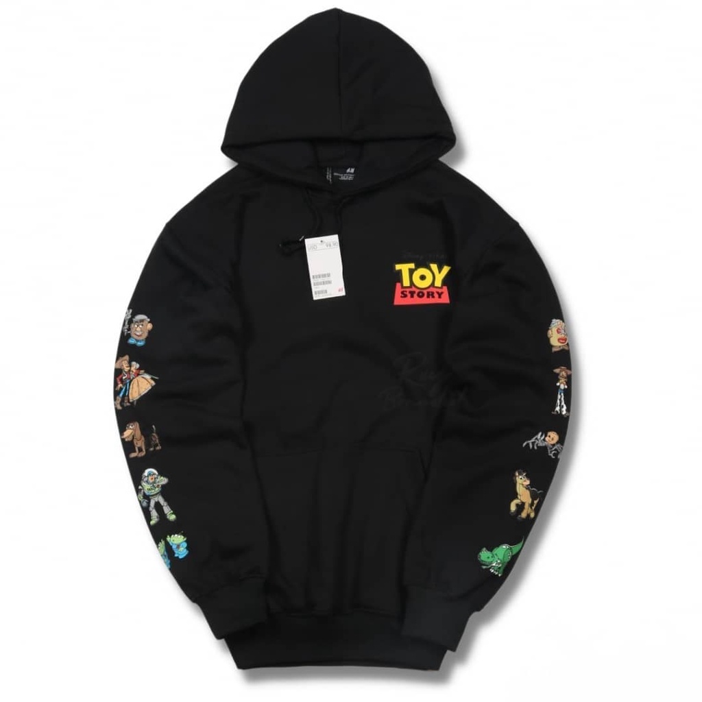Crewneck Sweater H&m Toy Story Hitam Hoodie HnM Wanita Cewek Pria White Free Paper Bag