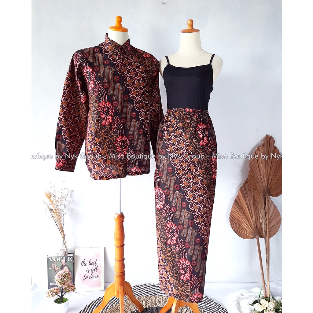 MISO BUTIK - Rok Span dan Kemeja Batik KRESNA Katun Prima Premium Rok Bawahan Kebaya Rok Span Allsize