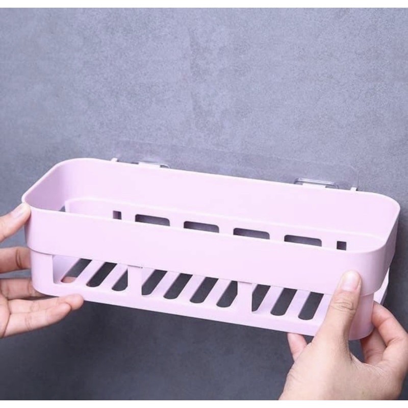 Rak Toilet Kotak - Rak Tempel Dinding Kamar Mandi - Rak Tempel kamar mandi kotak -