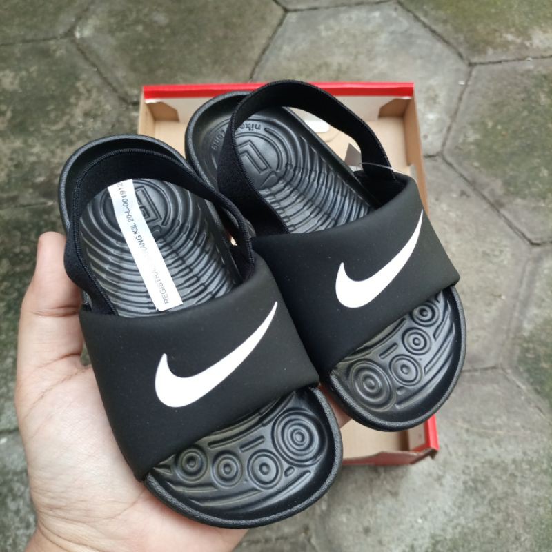 sandal anak nike kawa slides black original store
