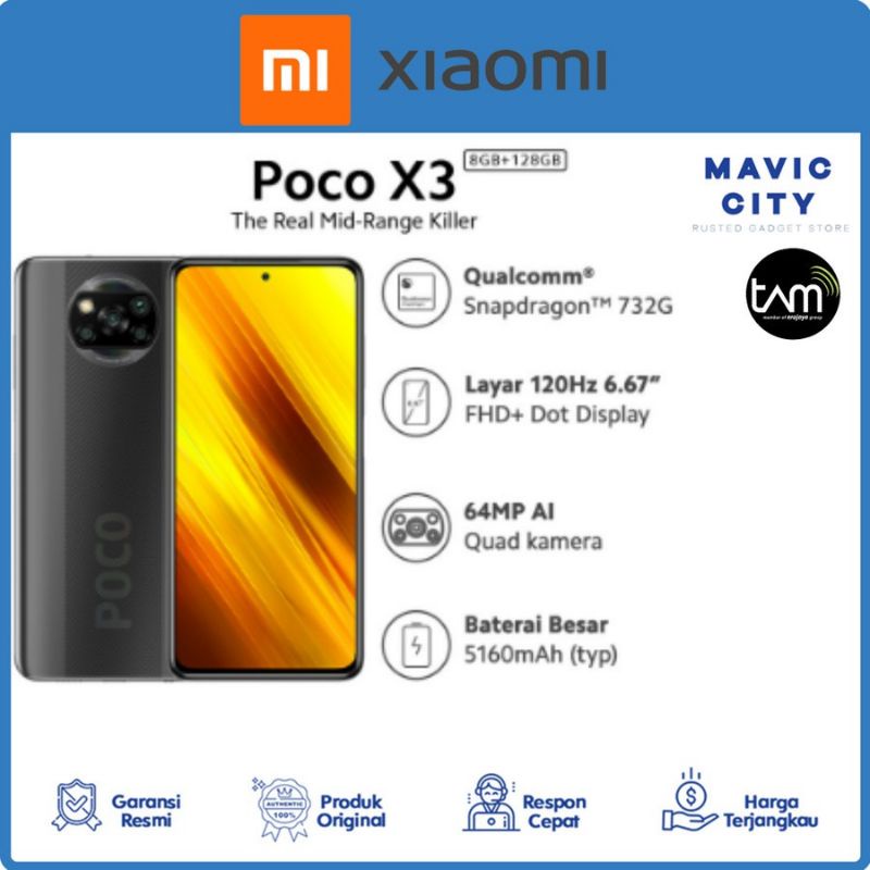 Poco X3 Nfc 8/128gb garansi resmi xiaomi Indonesia