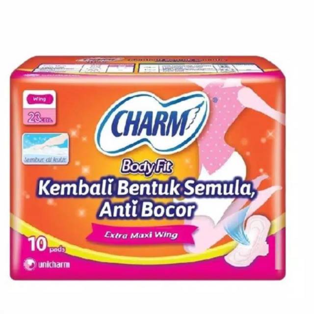 Charm Bodyfit ( WING / NONWING 23cm 10 pads) pembalut wanita (no.47)