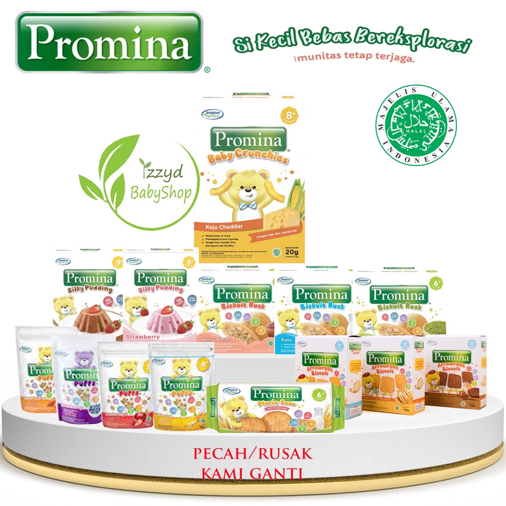 Promina crunchies 20 gr puff / puffs / marie roll / rusk / biskuit arrowroot / pudding strawberry coklat Gerber graduates lil crunchies cheddar makanan ringan bayi baby snack mpasi