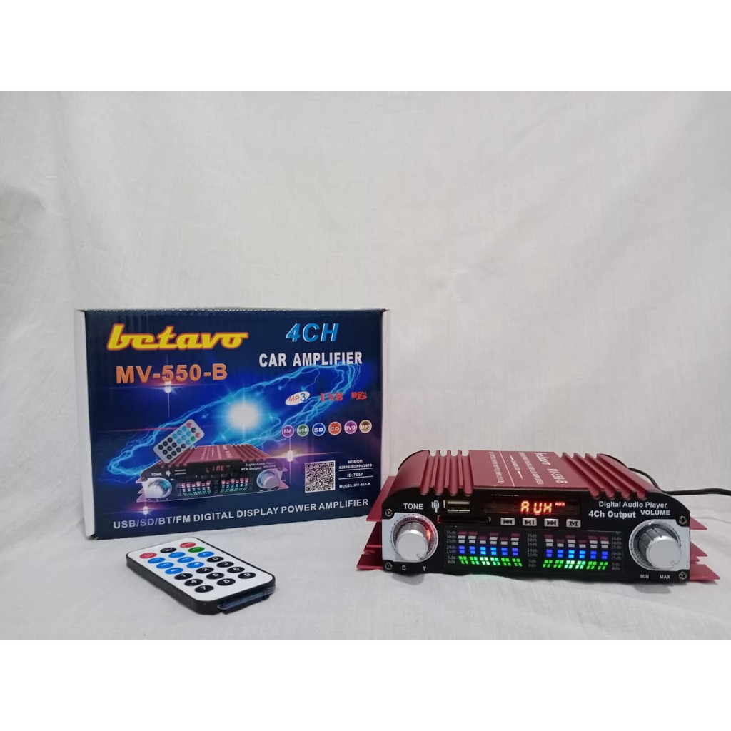 Betavo Power Amplifier Mini MV-550B Bluetooth Stereo Karaoke