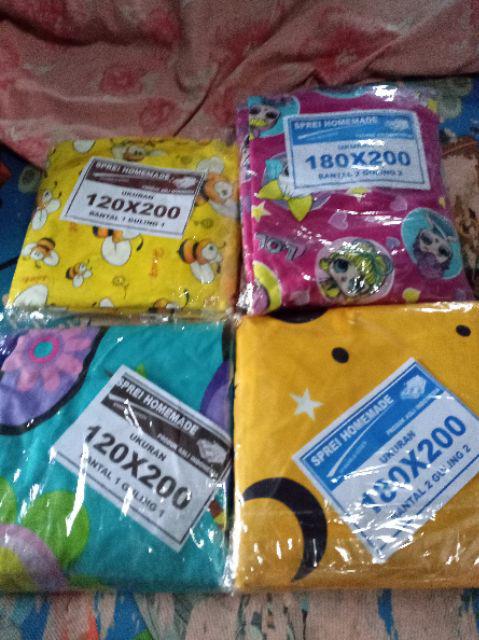 Sprei Homemade Size 120x200 1kg Muat 2pcs Hemat Ongkir Sprei Homemade Motif Anak Dewasa Size Double