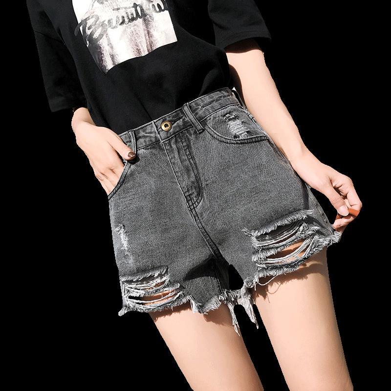 CEWEK_ID Fashion wanita Celana jeans pendek wanita ootd korean style hot pants jeans  sobek wanita shorts pants wanita santai oversize high waist dewasa kekinian ripped jeans cewek xxxl jumbo