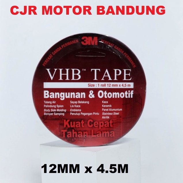 

ORI 3M VHB 12mm x 4.5m Double Tape Busa Abu Foam Merah Otomotif & Building ORI JunDW