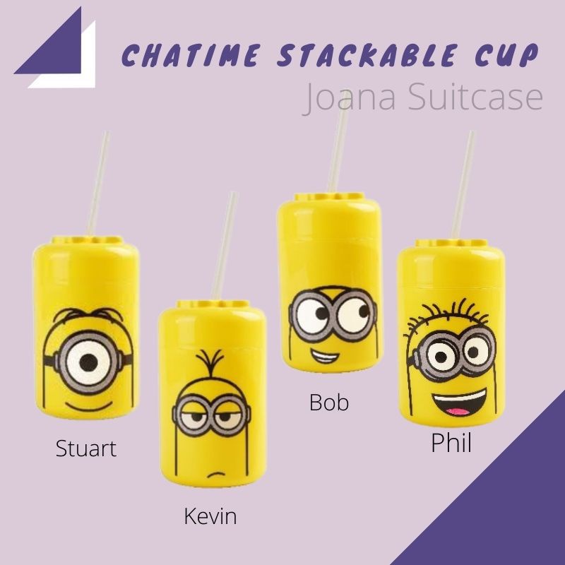 Tumbler Chatime X Minions Despicable Me Gelas Tempat Minum Plastik Reusable Stackable Cup 300ml Mini