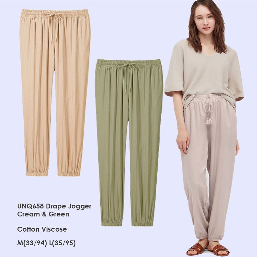 UNQ 658 DRAPE JOGGER Pants Celana Panjang Wanita Branded
