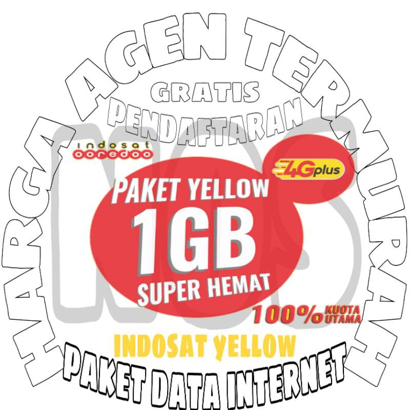 PROMO PAKET DATA INDOSAT Yellow Pure 1 / 3 / 7 /15  30 Hari Im3 oreedoo Semua Jaringan
