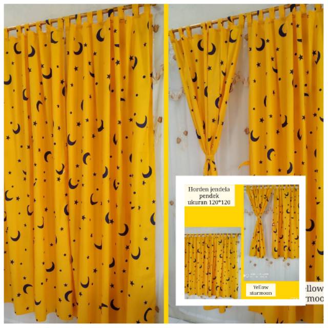 Couple Gorden Pintu dan Jendela Pendek Tali Perekat