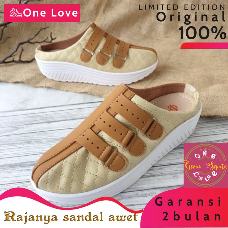 sendals sendal sandal selop hak wedges wanita cewek trendy casual original onelove one love terbaru