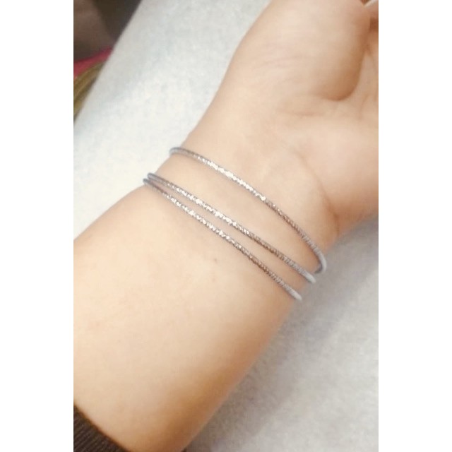Gelang tangan wanita - gelang kroncong set 3 putih yaxiya