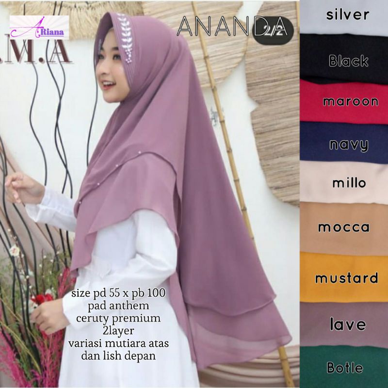 Khimar ceruty/ jilbab jumbo ceruty/ Khimar 2layer/ Khimar ceruty 2layer