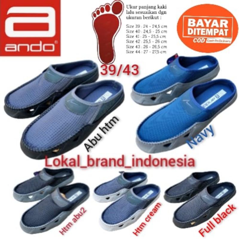 SEPATU SENDAL SLOP ANDO ORIGINAL PRIA/SEPATUSENDALPRIAANDO/SLOPSEPATUBUSTONG