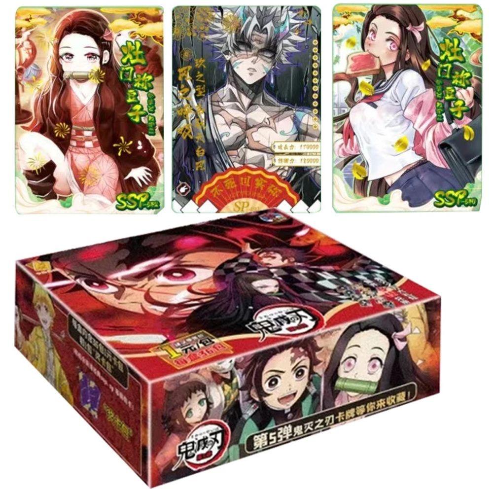 Nickolas1 Kartu Demon Slayer Hadiah Natal Jepang Hadiah Keluarga Mainan Anak Kartu Langka TCG Game