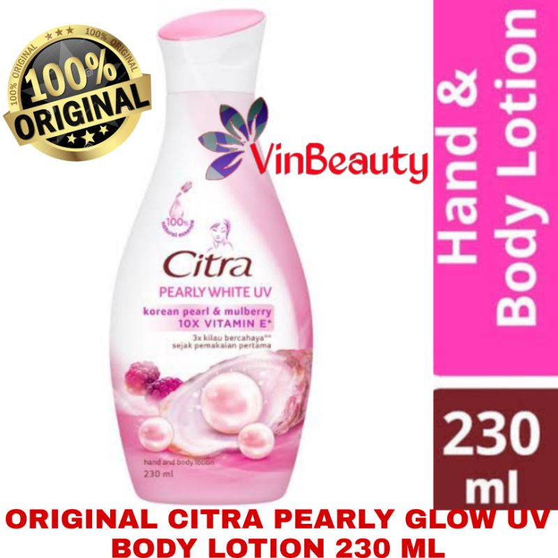 BODY LOTION CITRA PEARLY GLOW UV 210 ML BESAR