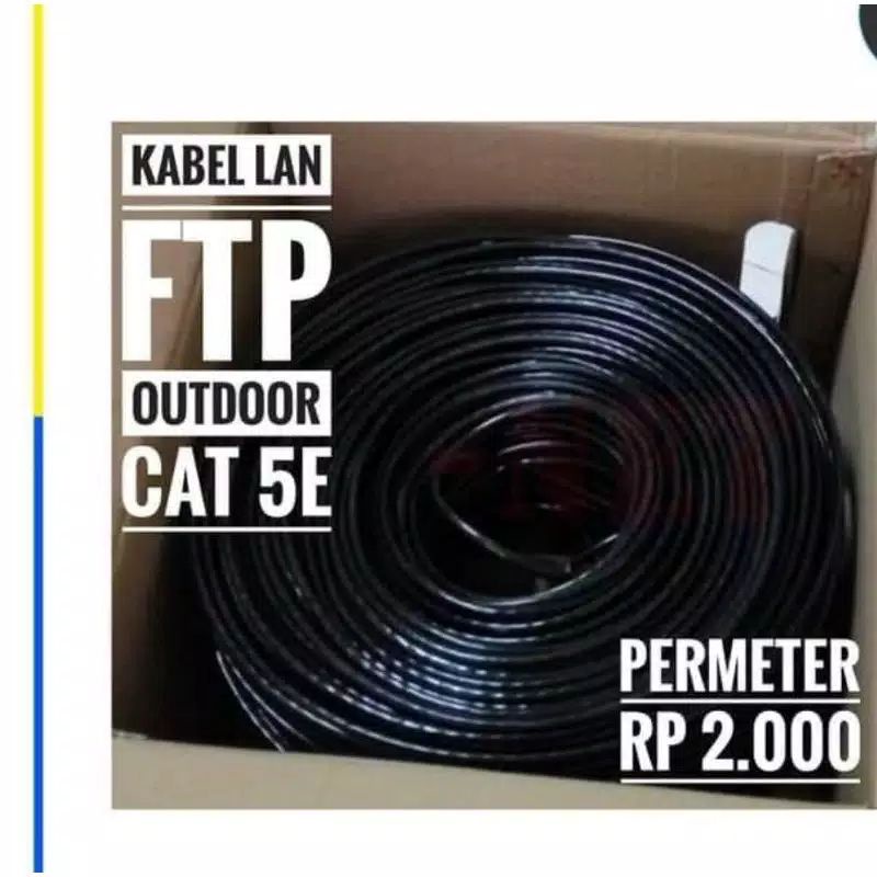 Kabel METERAN LAN OUTDOOR STP FTP Cat5e sudah pasang plung +rj45($iap pakai)