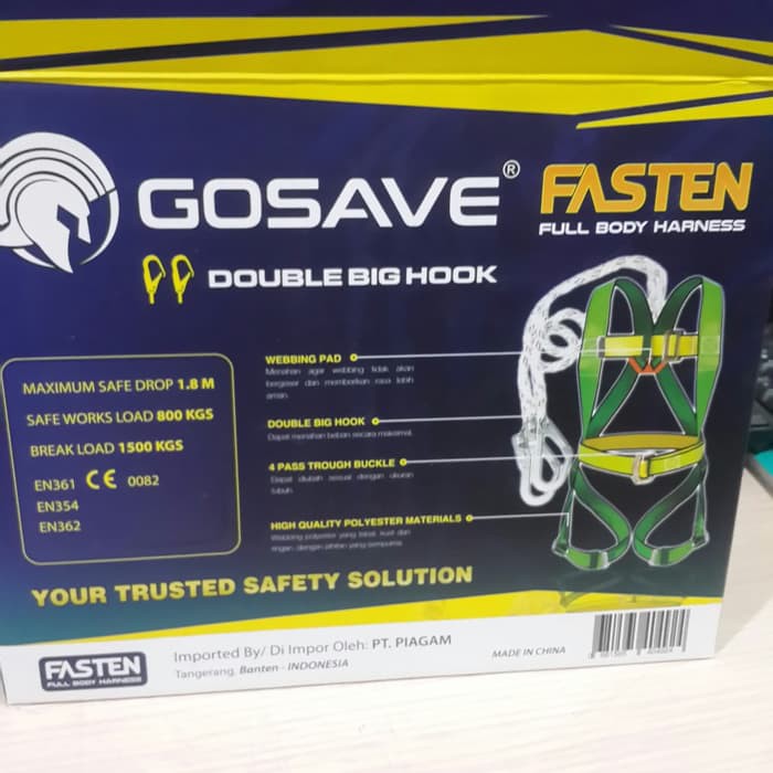 Full Body Harness Safety Double Hook GOSAVE