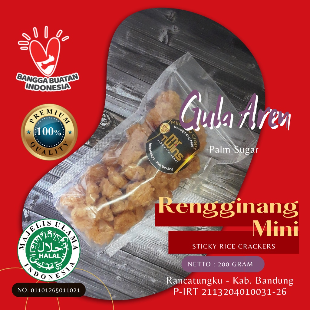 

Rengginang Mini Gula Aren 200 gram asli Rancatungku Bandung - snack