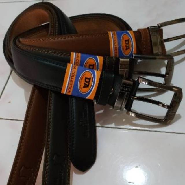 Sabuk Pria Kalep Kulit, Ikat Pinggang Kalep Kulit Sintetis, Sabuk Model Celana Jeans