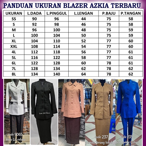 Blazer JUMBO dongker 244 setelan Rok Dan Celana ukuran 6L-7L-8L-seragam Guru dan PNS-Pakaian Pemda terbaru-blazer jumbo