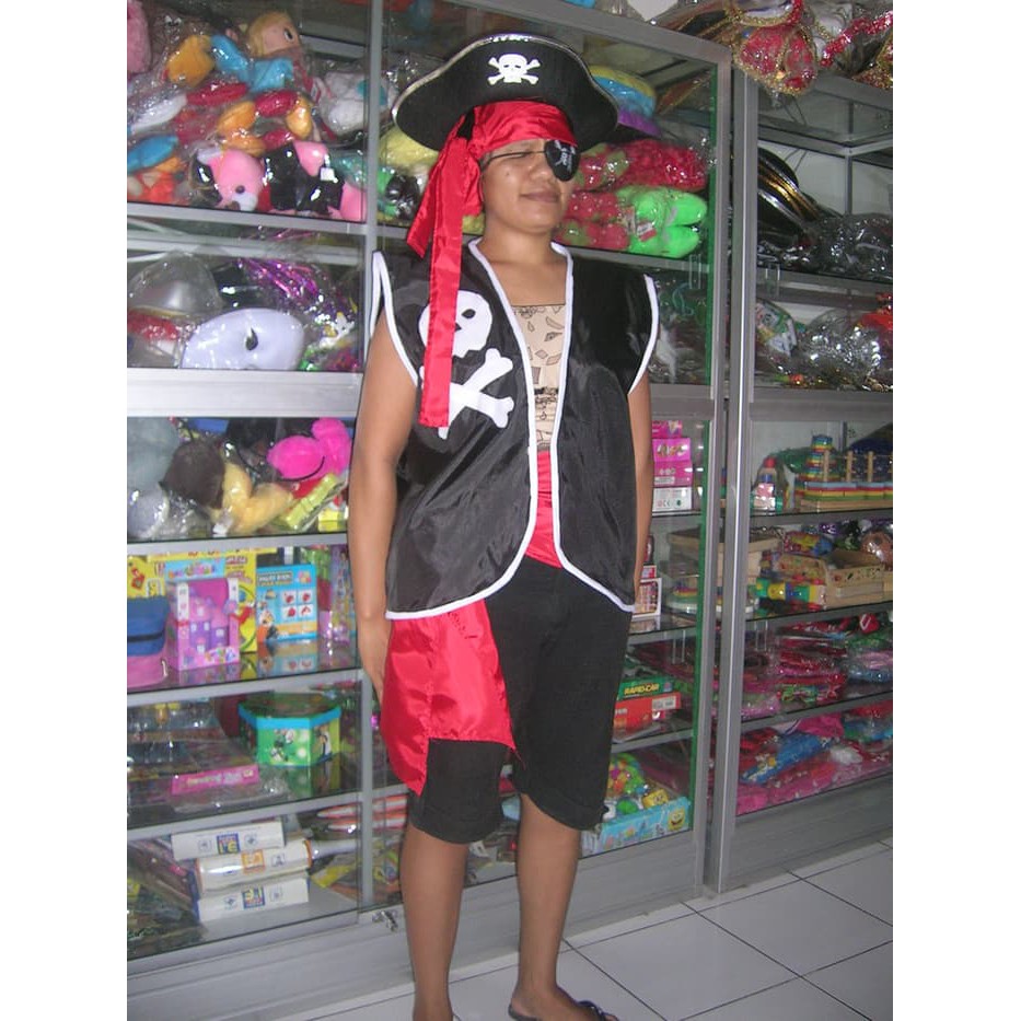 BAJAK LAUT IKAT PINGGANG MERAH PELENGKAP COSTUME PIRATE