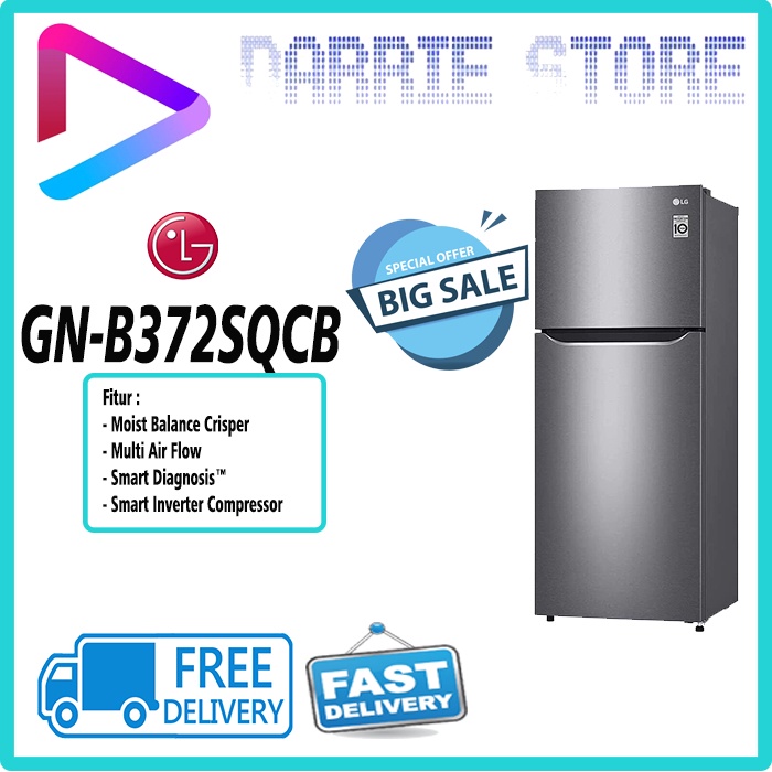 LG GN-B372SQCB KULKAS 2 PINTU GNB372SQCB GN-B372 GNB372 372SQCB