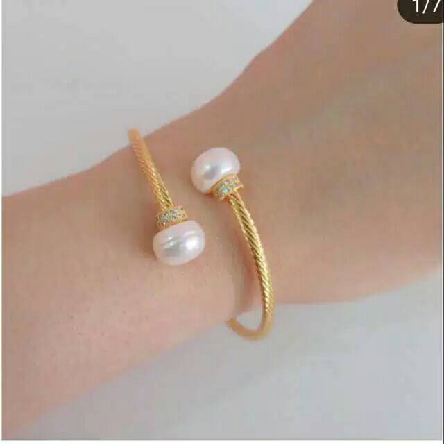 Gelang rhodium lapis emas 24 karat