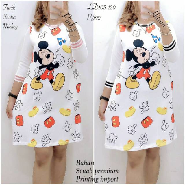 Tunik Micky Scuba Printing Premium Import