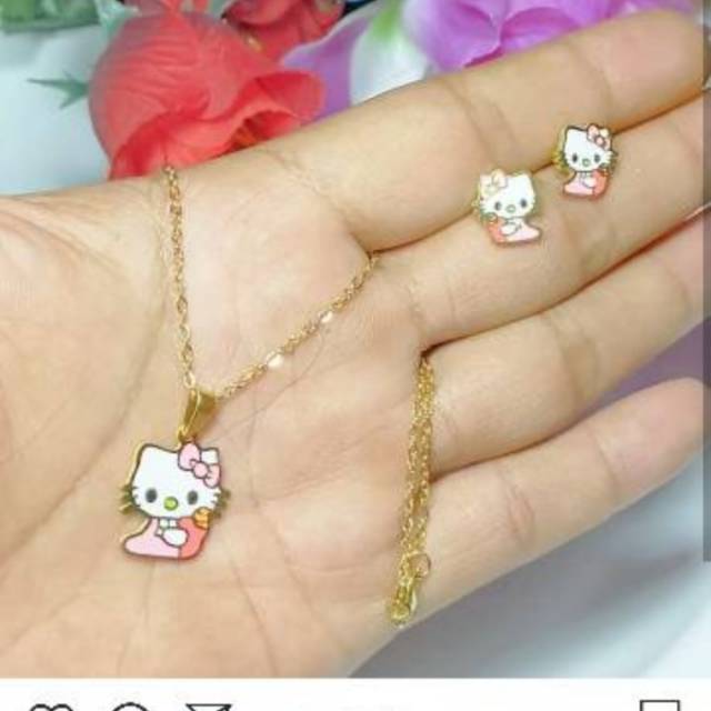 Titanium anak ,kalung dan anting,cincin gelang