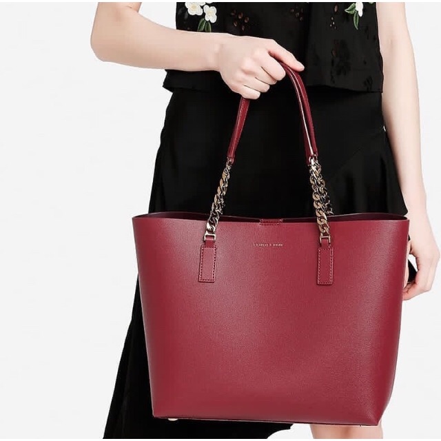 Charles keith chain tote bag with pouch / tote bag free pouch charles keith original