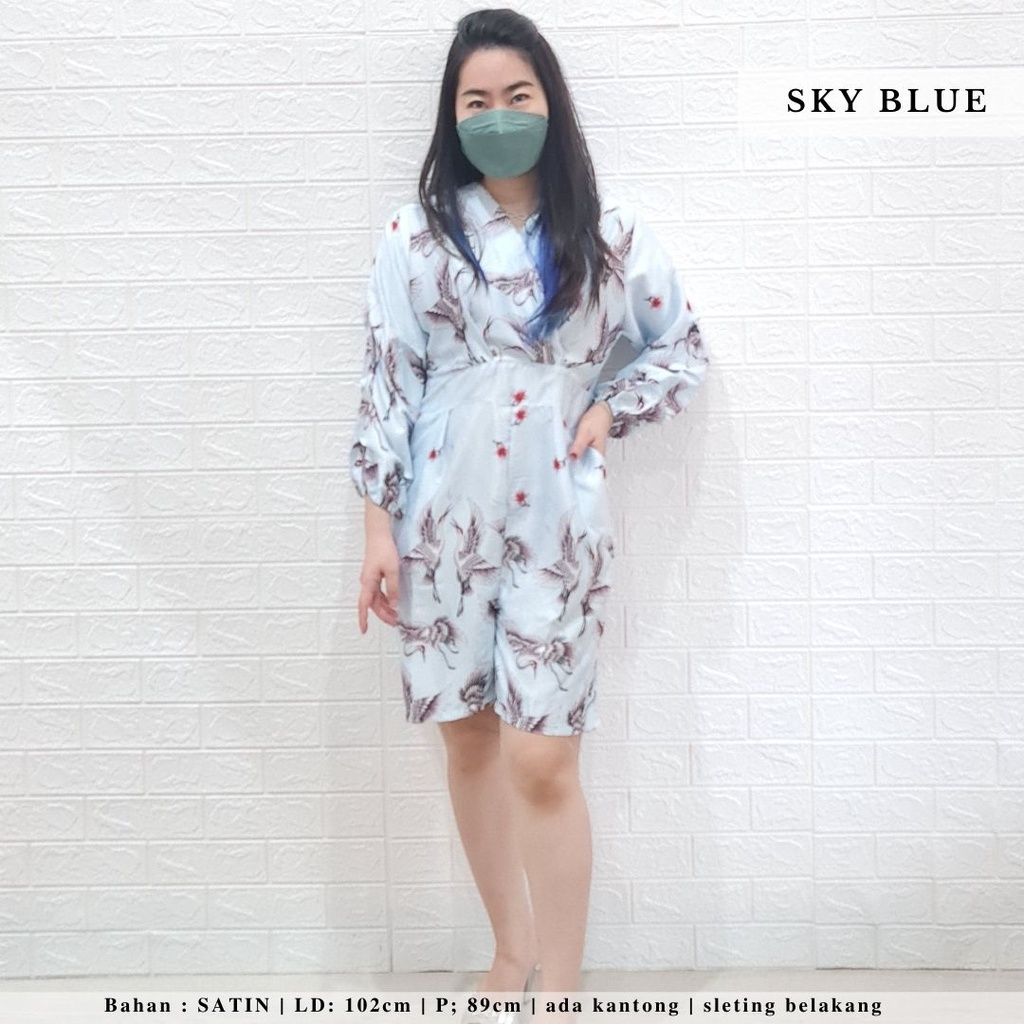 1143 dove long puffy sleeves jumpsuit