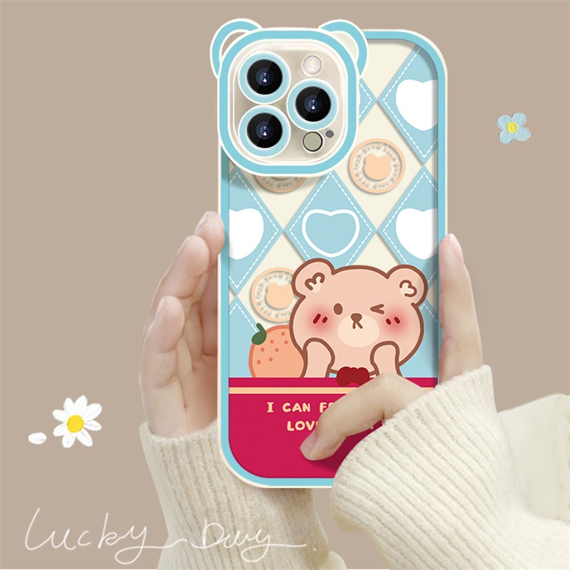 Soft Case Silikon Motif Kartun Beruang Kelinci Untuk iPhone 13 12 11 Pro Max X Xr Xs Max SE 2020 8 7 6 6s Plus