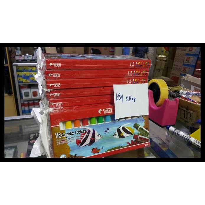 

BISA COD CAT ACRYLIC 12 WARNA AKRILIK TITI JOYKO TERBAIK 11