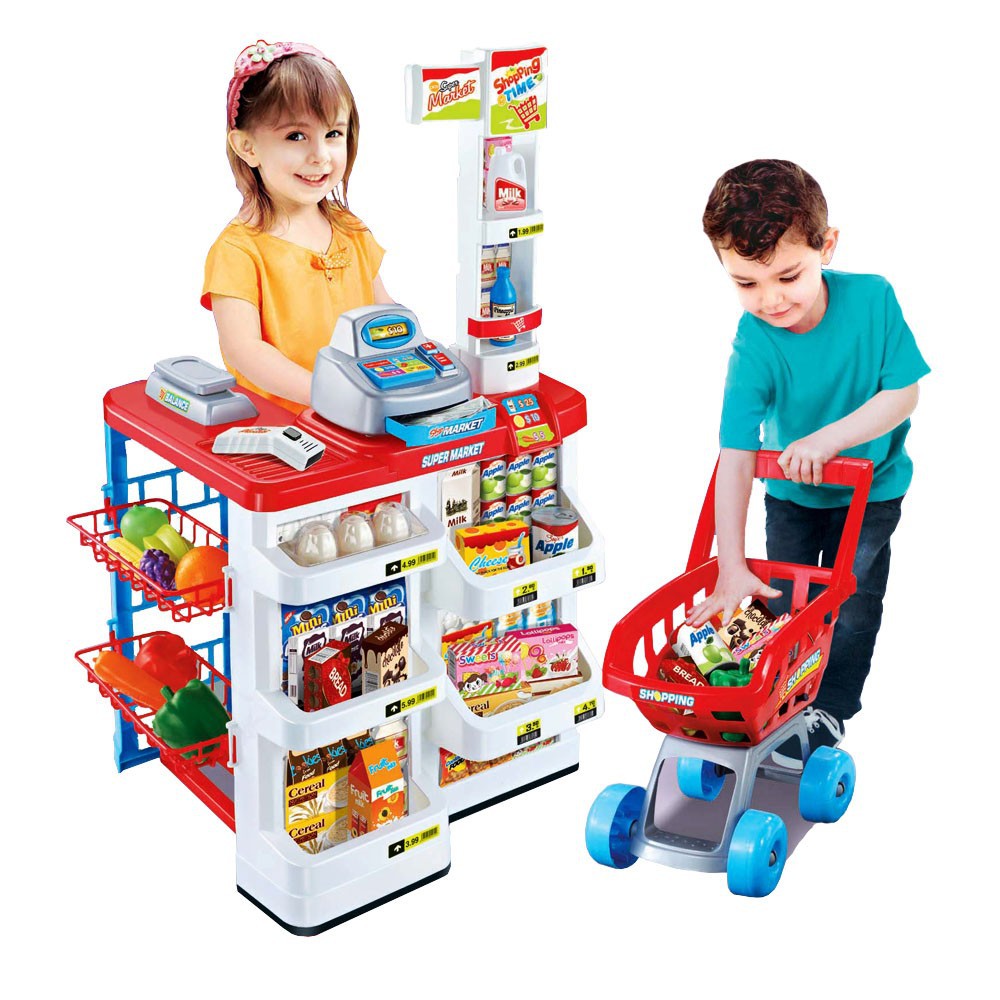 HOME SUPER MARKET PLAYSET UNGU MAINAN  ANAK  Shopee  