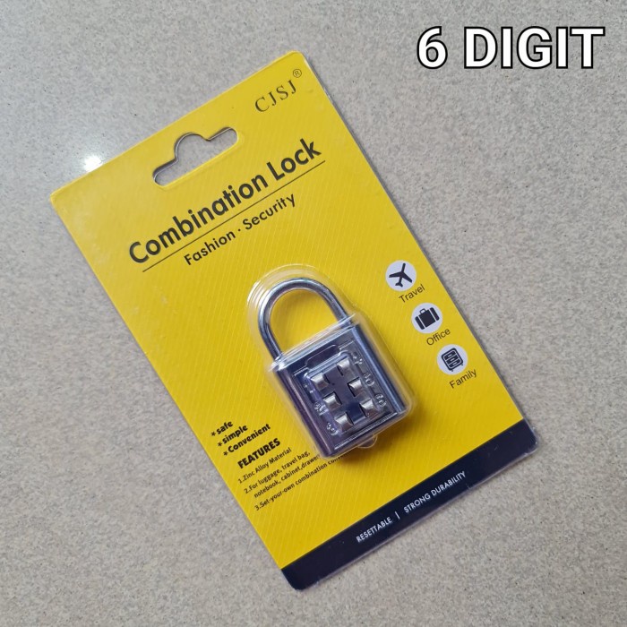 Gembok Nomor 6 Digit Combination Lock