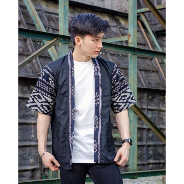 outer kimono blazer pria wanita batik tenun asli