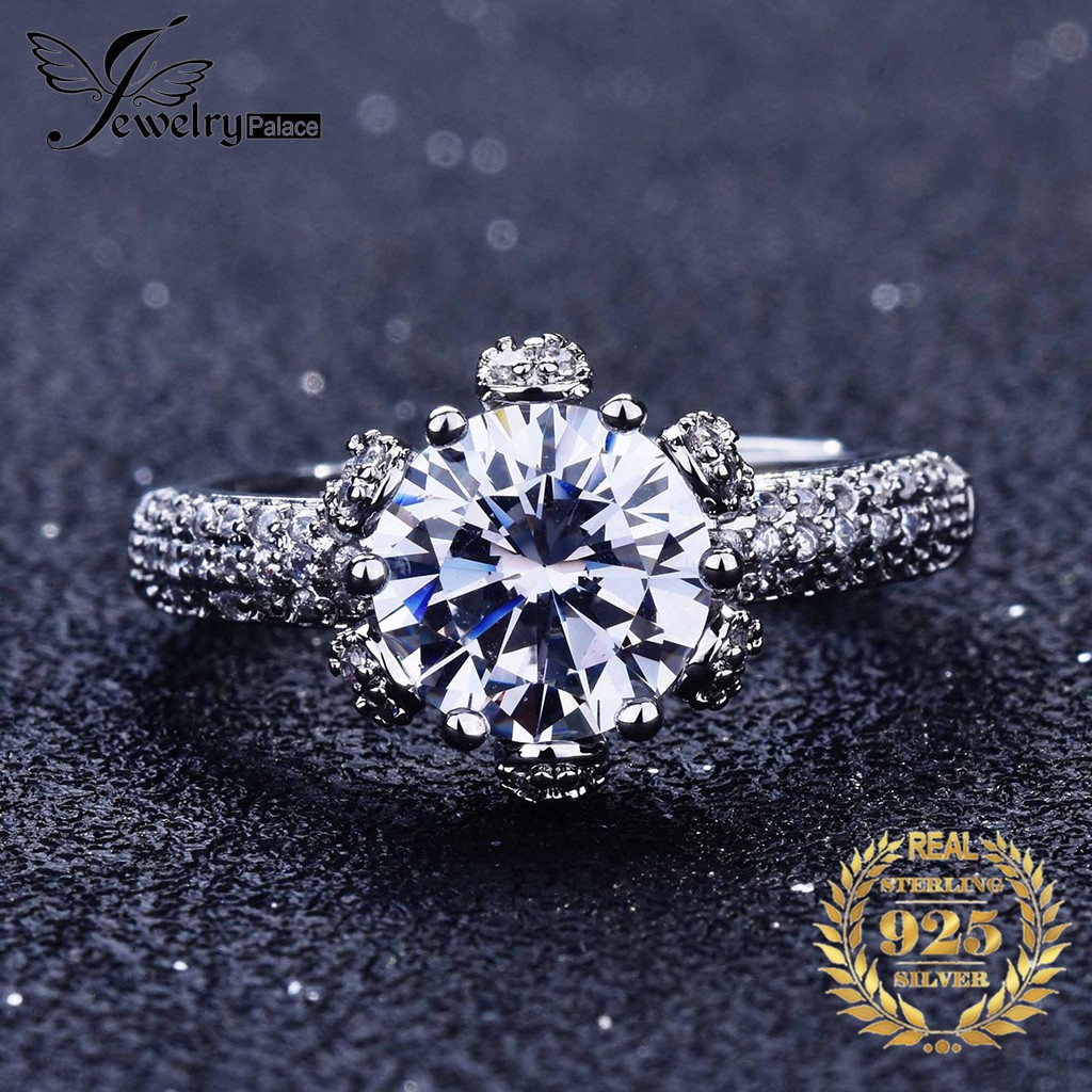 925 Perak Pt950 Cincin untuk Wanita, Hati dan Panah Cincin Berlian, Adjustable Perhiasan