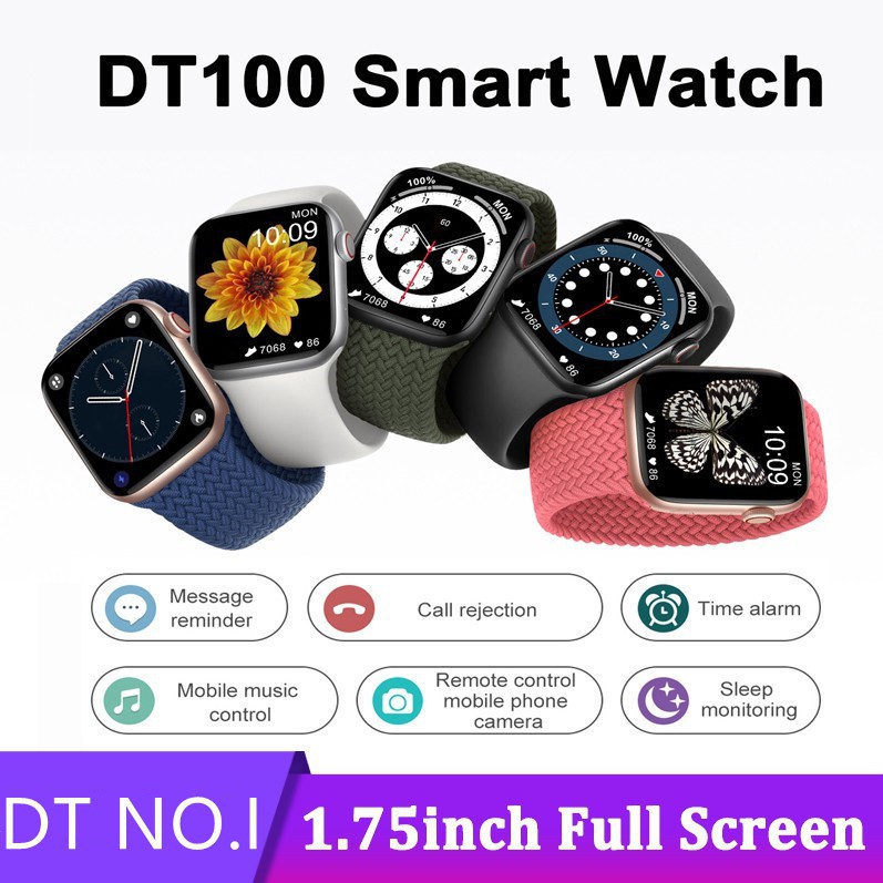 New DENNOS DT100+ PLUS original iwo SmartWatch 1.75 inci Layar penuh bluetooth custom wallpaper